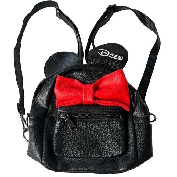 MINI Mickey Mouse Ears Girls Backpack Leather Black - Picture 1 of 4